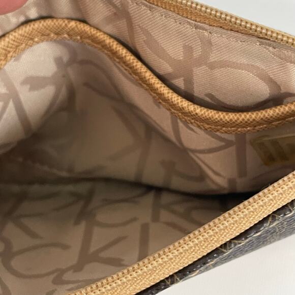 CALVIN KLEIN Women's CK Signature Wristlet Clutch Wallet Brown - Picture 5 of 10